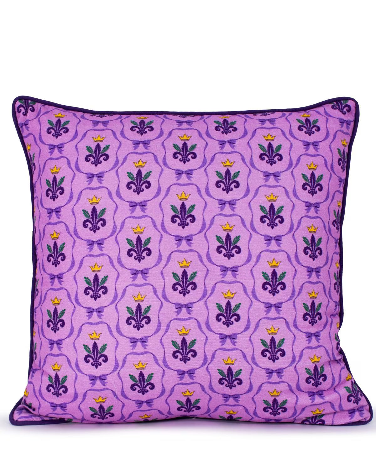 18" x 18" Mardi Gras Bow Pillow