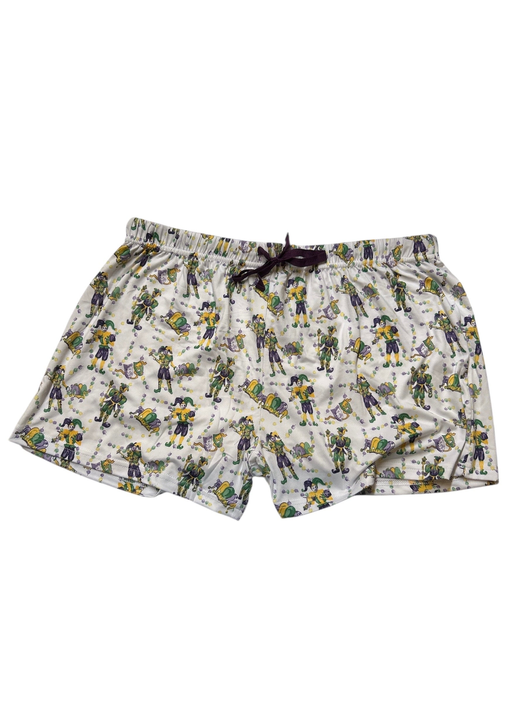 Women Mardi Gras Jester Sleep Shorts