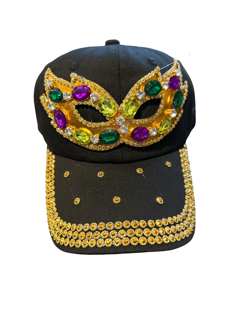 Mardi Gras Mask Black Cap