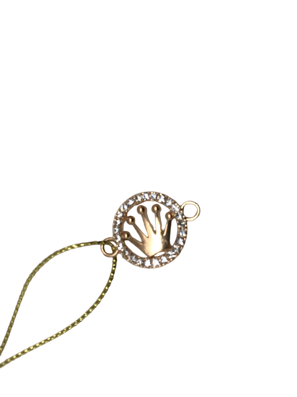 Gold Rhinestone Crown Charm