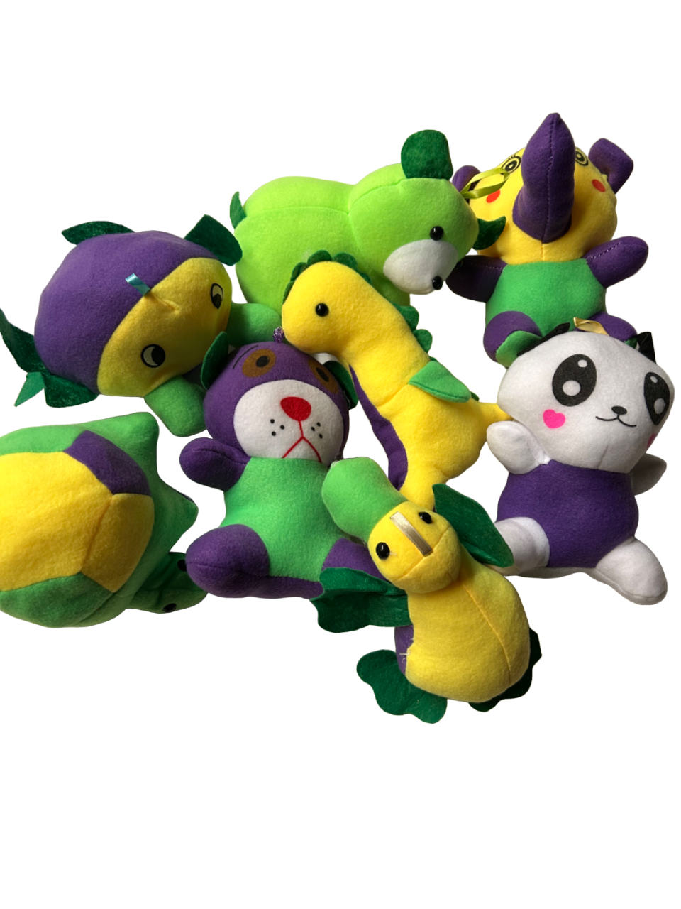 40pc Purple, Green and Gold Plush Mix