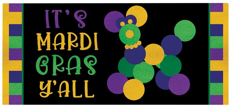 Mardi Gras Dog Doormat Insert