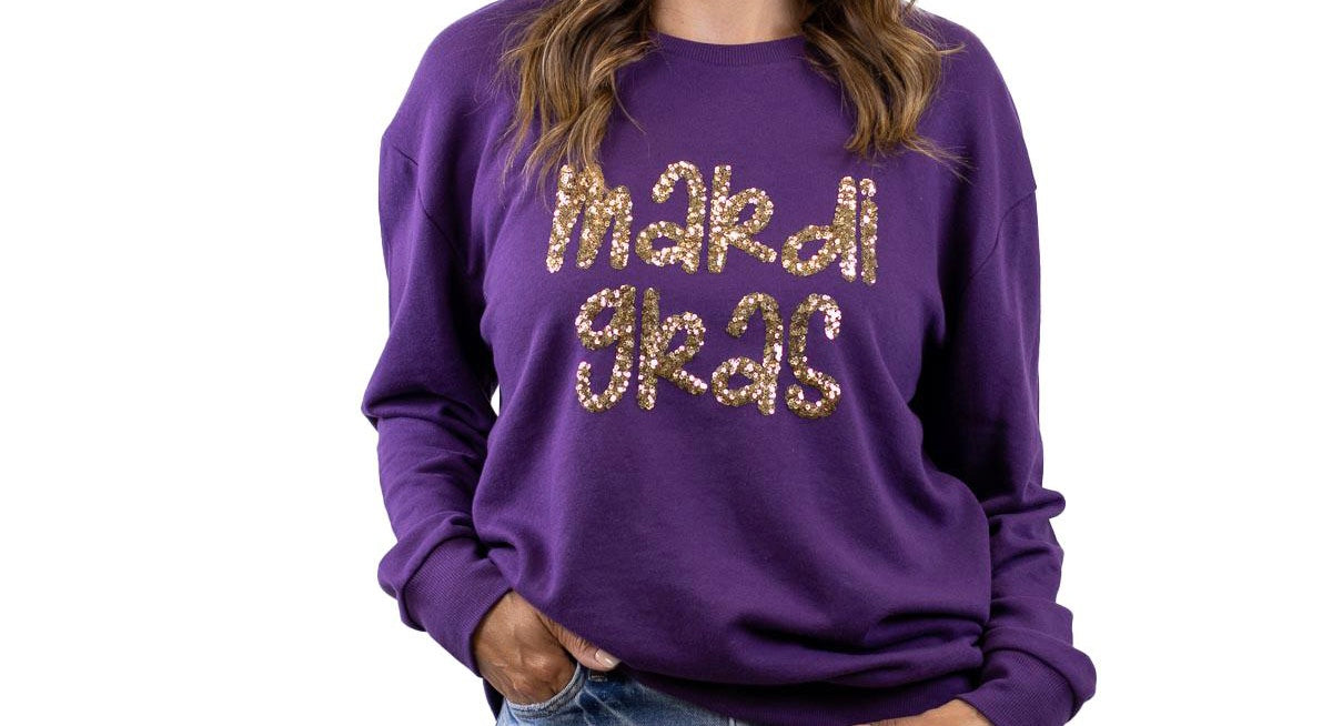 MMCT Maroon Glitter on White Bella Sweatshirt main image 1