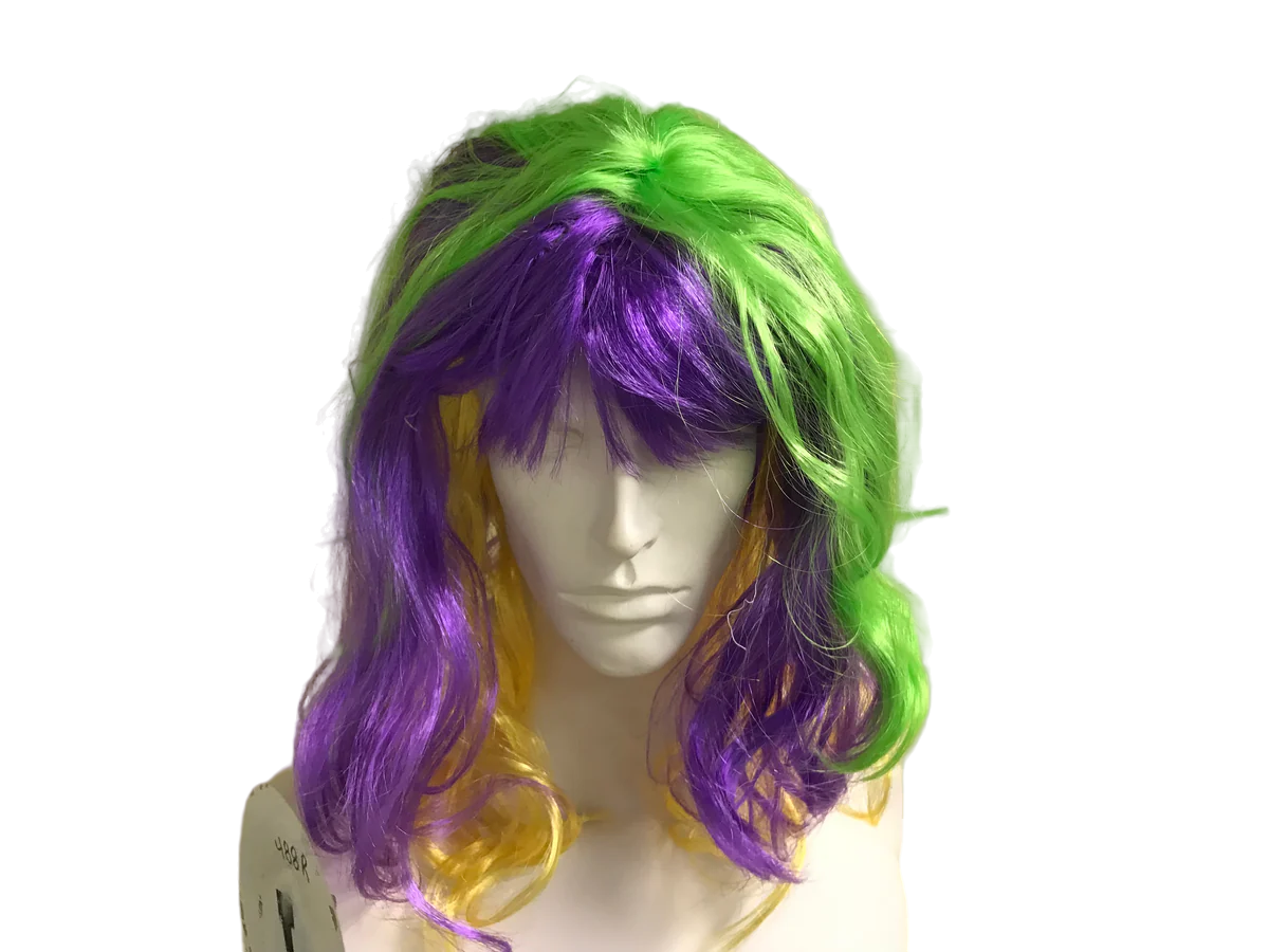 Purple Green and Gold Wig