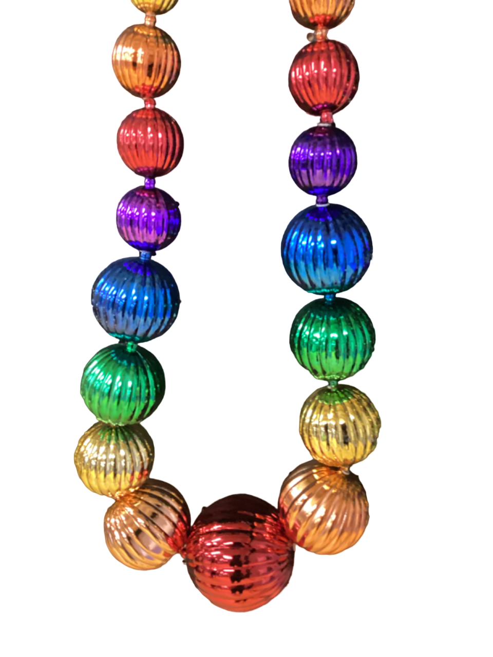 58" 20mm-80mm Global Graduated Rainbow Bead