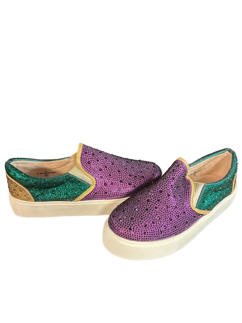 Purple Green and Gold Slip on Shoe