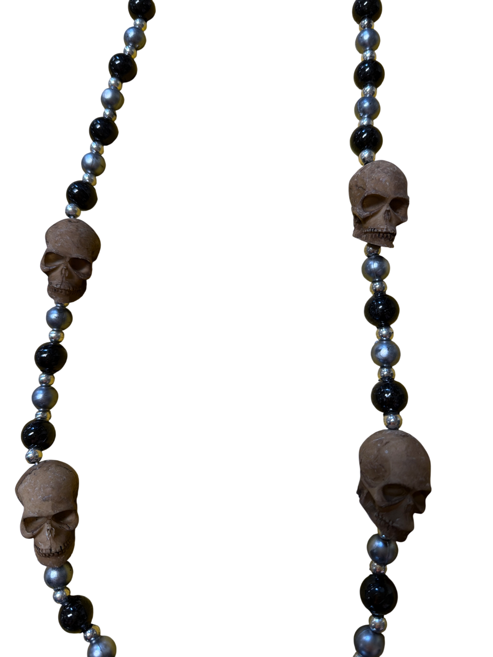 40" Black & Silver Pirate Skull Bead