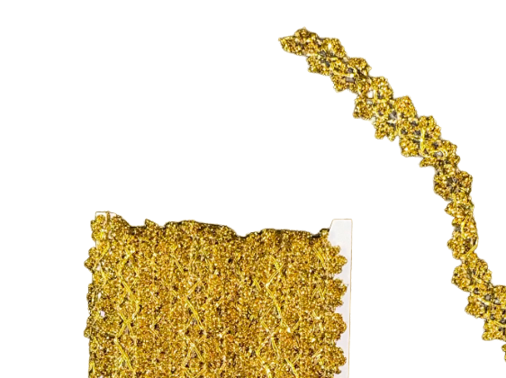 18yd Gold or Silver Flower Trim