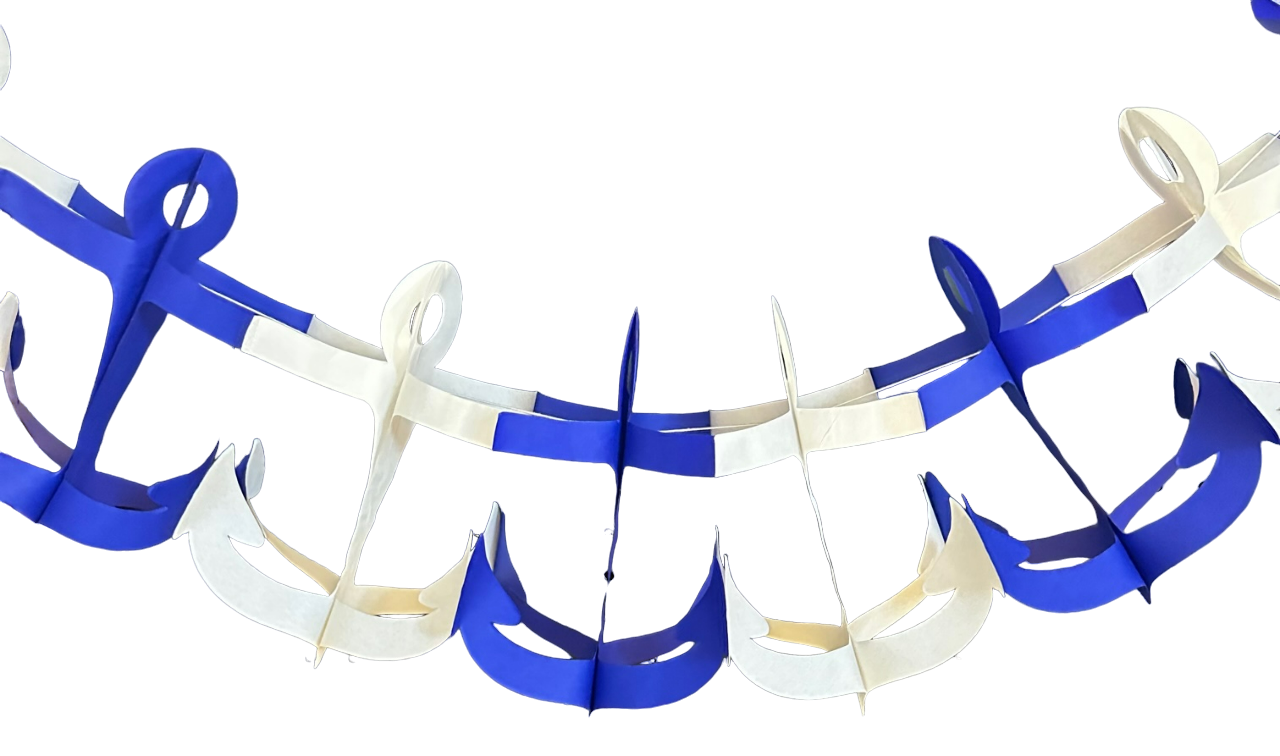 Blue and White Anchor Garland