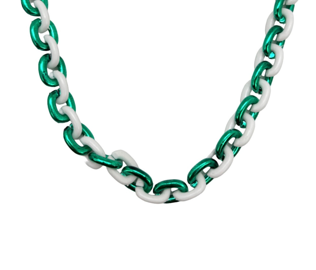 40" GR/WH Chain Bead