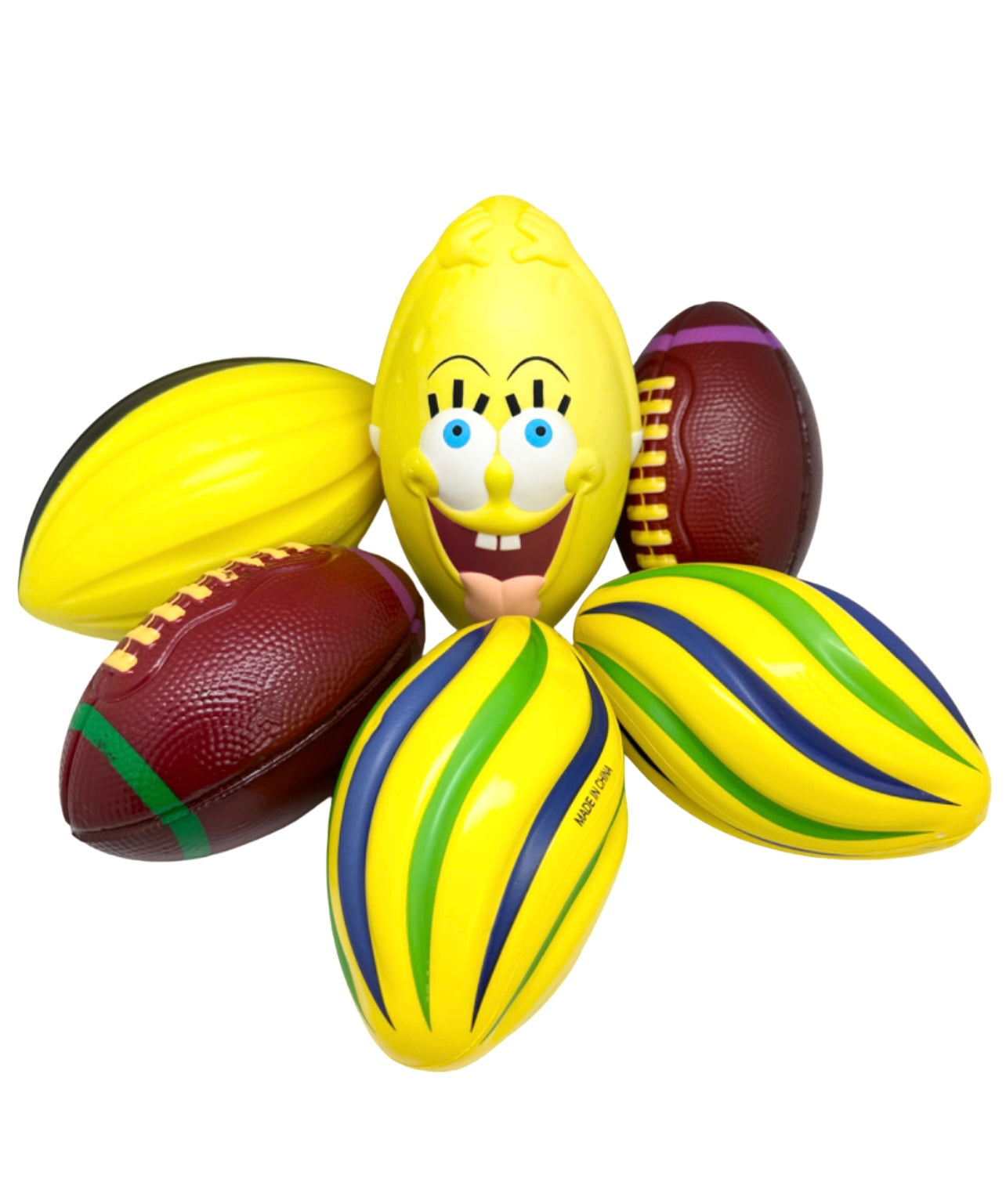6-Piece Assorted Rubber Footballs
