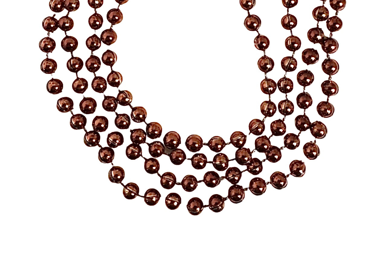 33" 7mm Round Brown Beads