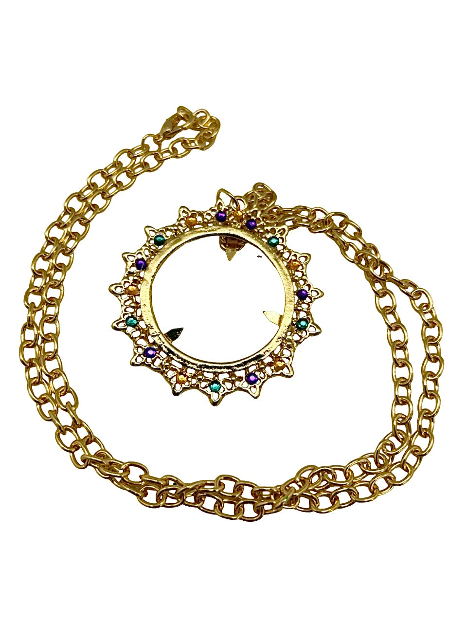 30" Gold Doubloon Holder w/ PGG Rhinestones