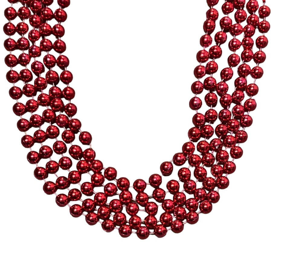48" 16mm Round Red Bead