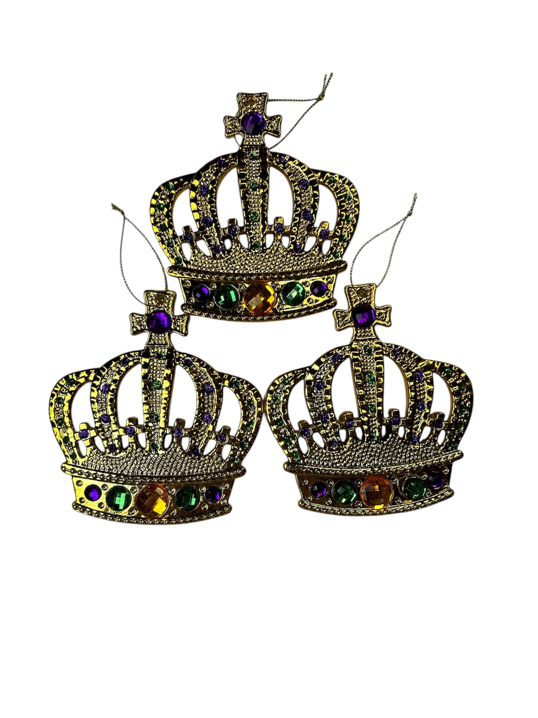 4" x 4.5" Crown Ornament 3pc