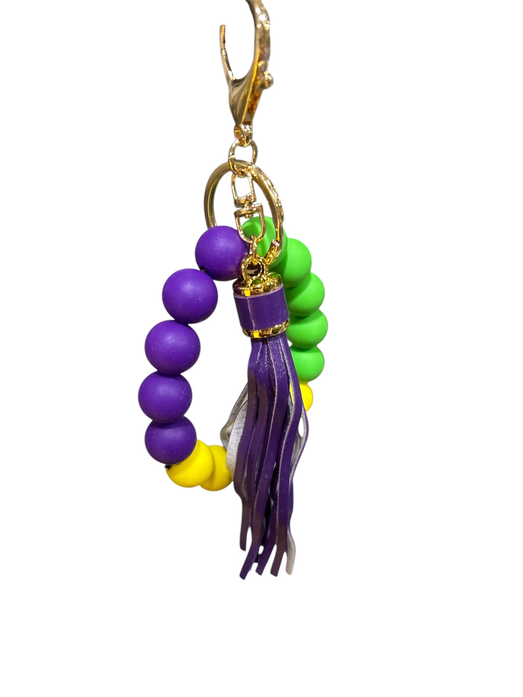 3.5" Purple, Green, & Gold Keyring