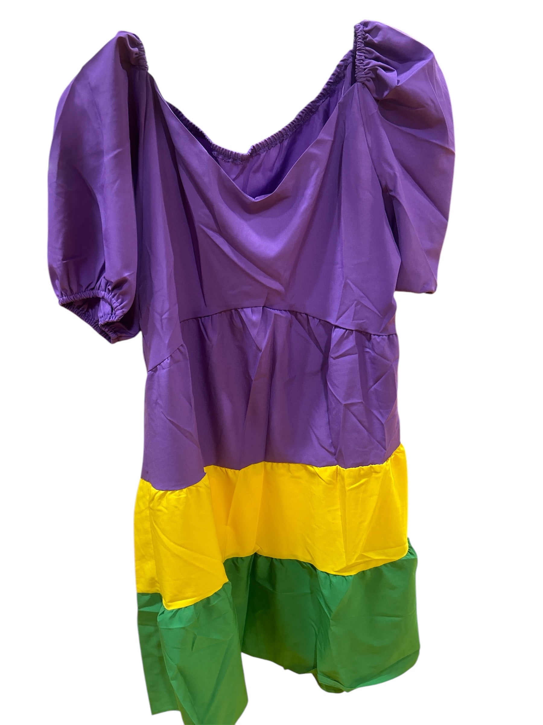 Purple, Green, & Gold 3 Tier Dress