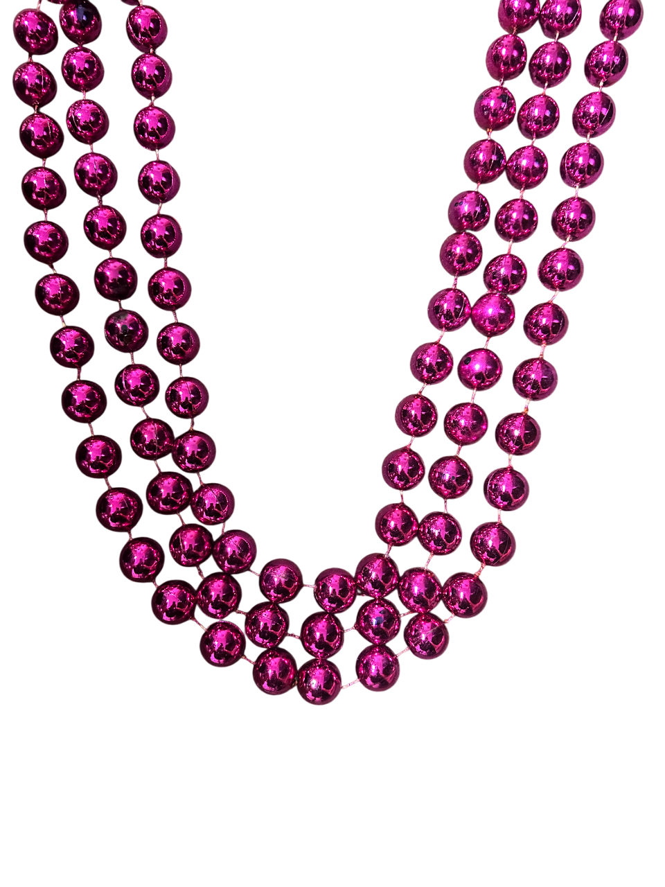 48" 22mm Round Beads Hot Pink