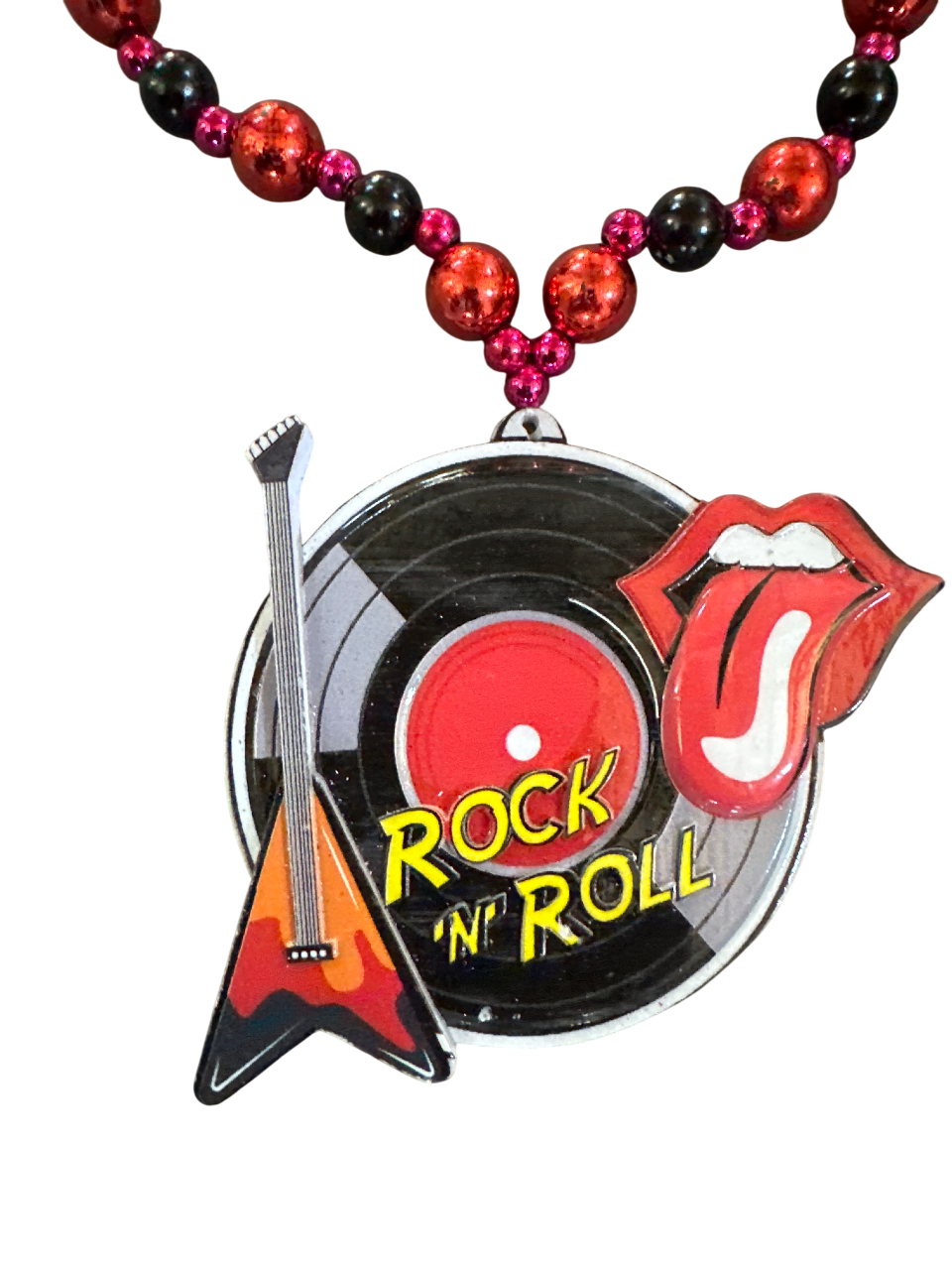 38" Lips/Guitar/Rock N Roll Bead