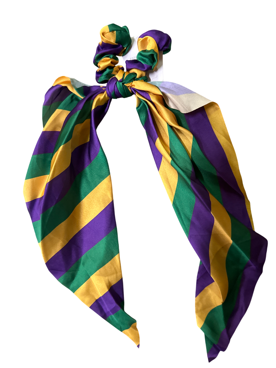 Mardi Gras Striped Hair Scrunchie