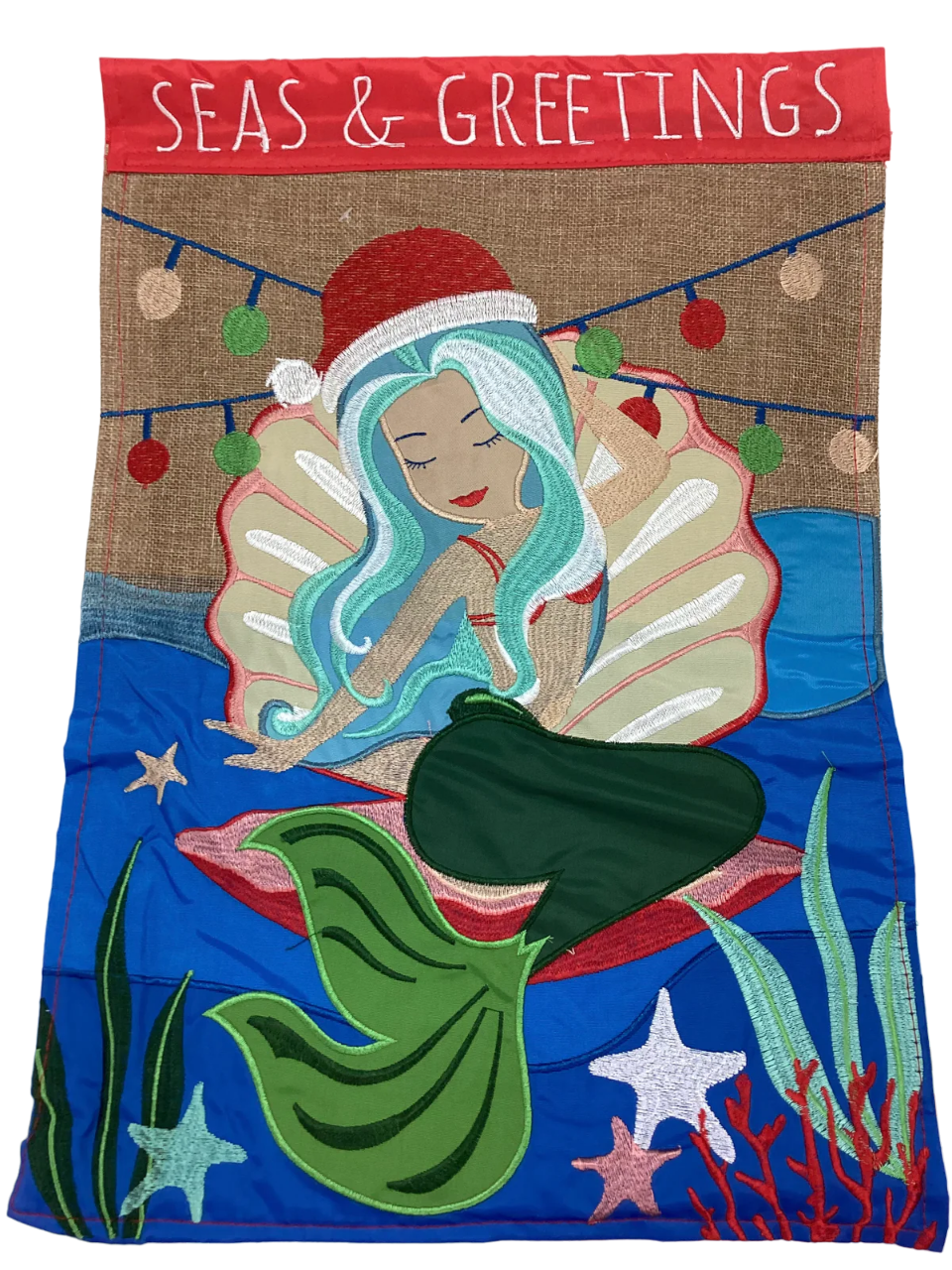 Mermaid Seas & Greetings Flag