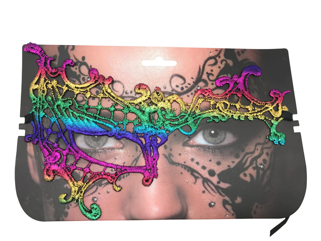 Colorful Embroidered Half Mask
