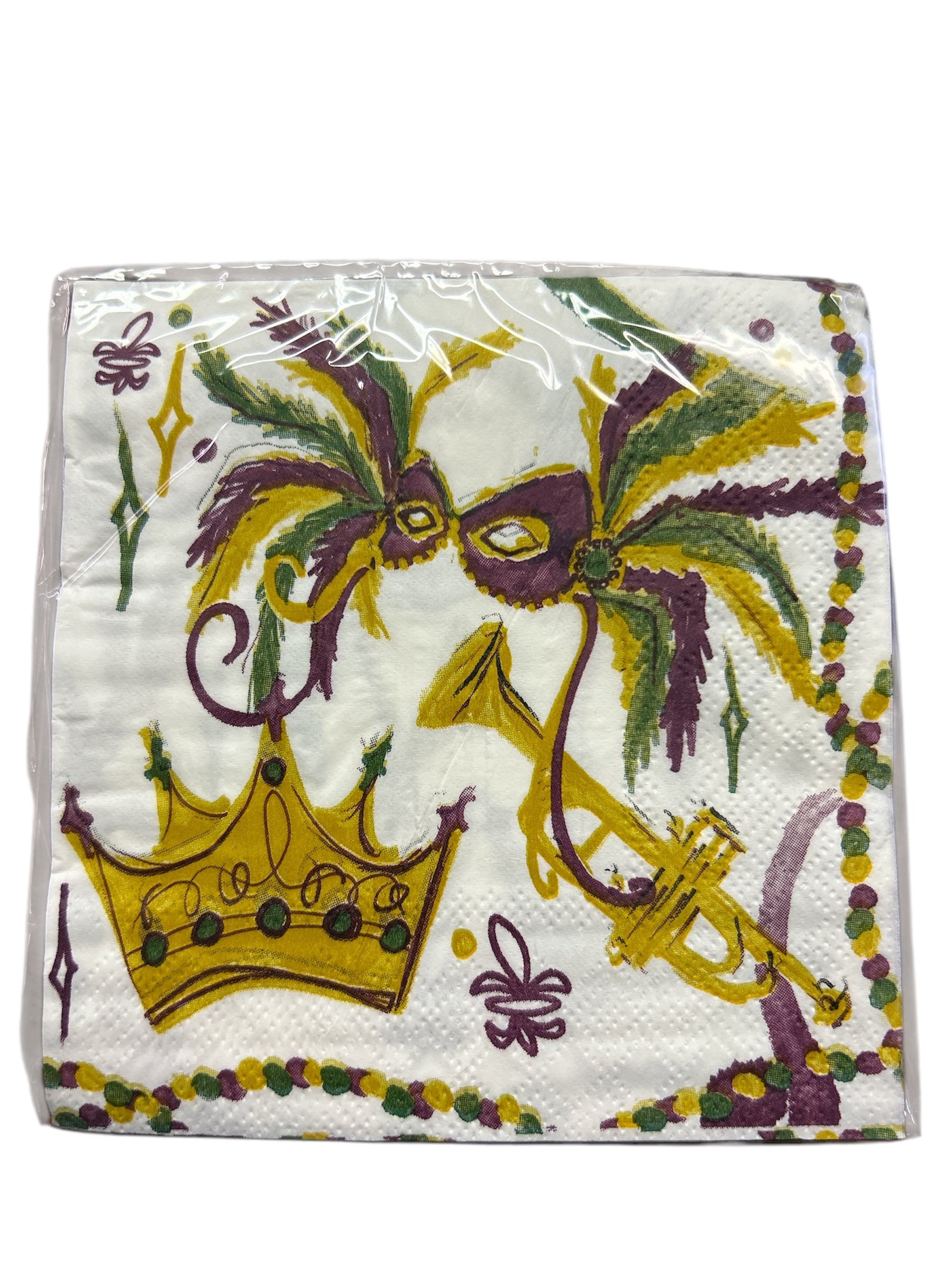 5" x 5" Mardi Gras Mask Cocktail Napkins 20ct