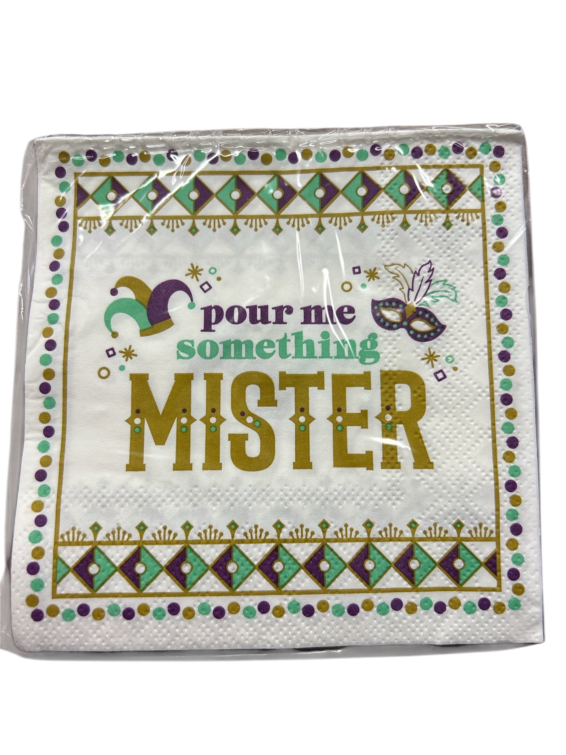 5" x 5" Pour Me Something Mister Cocktail Napkins 20ct