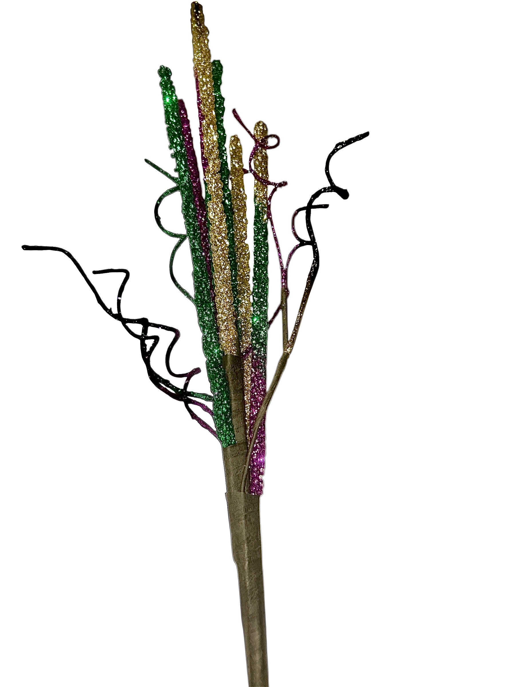 30" Purple, Green, & Gold Floral Stem