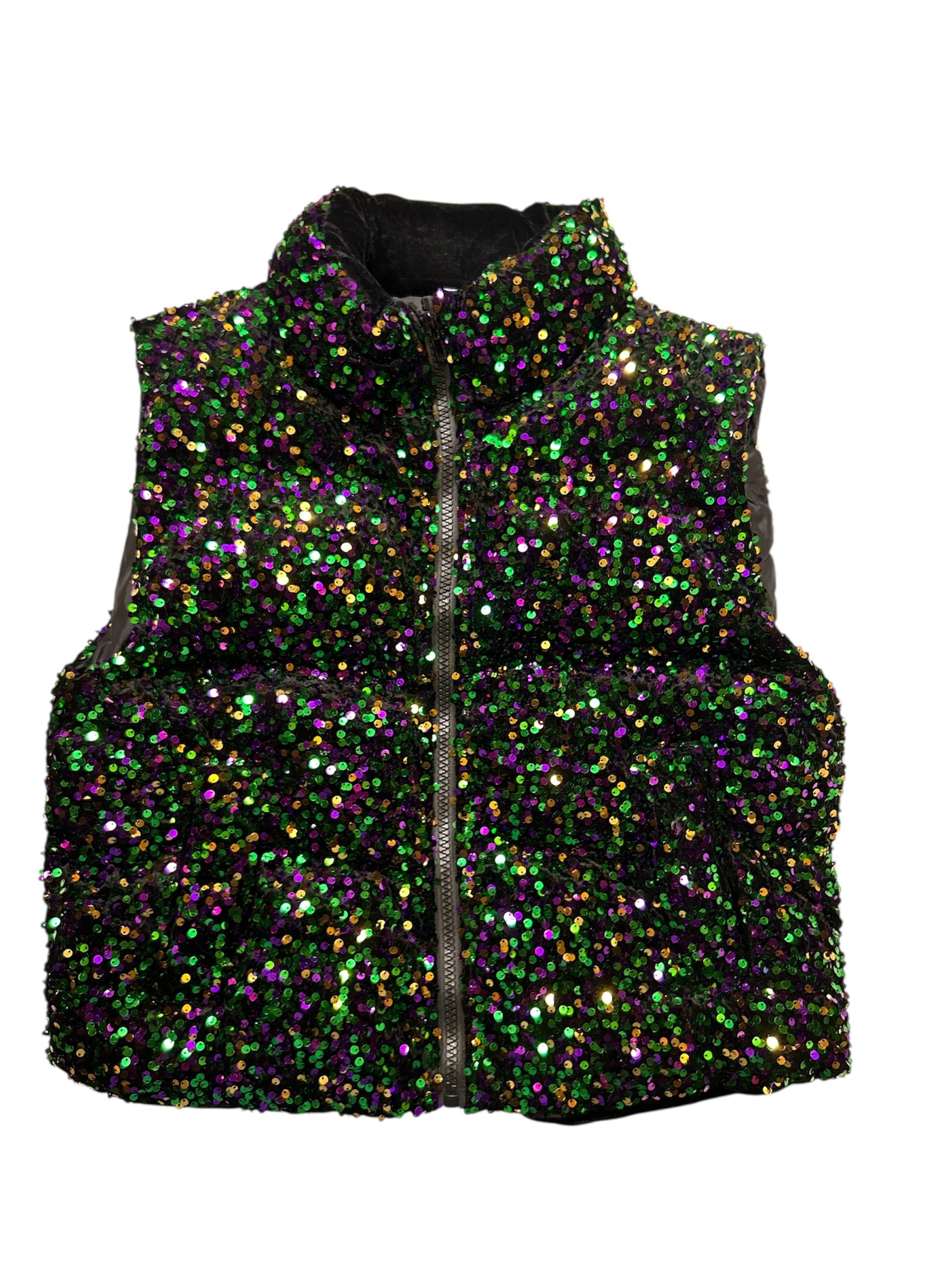 Mardi Gras Puffer Vest