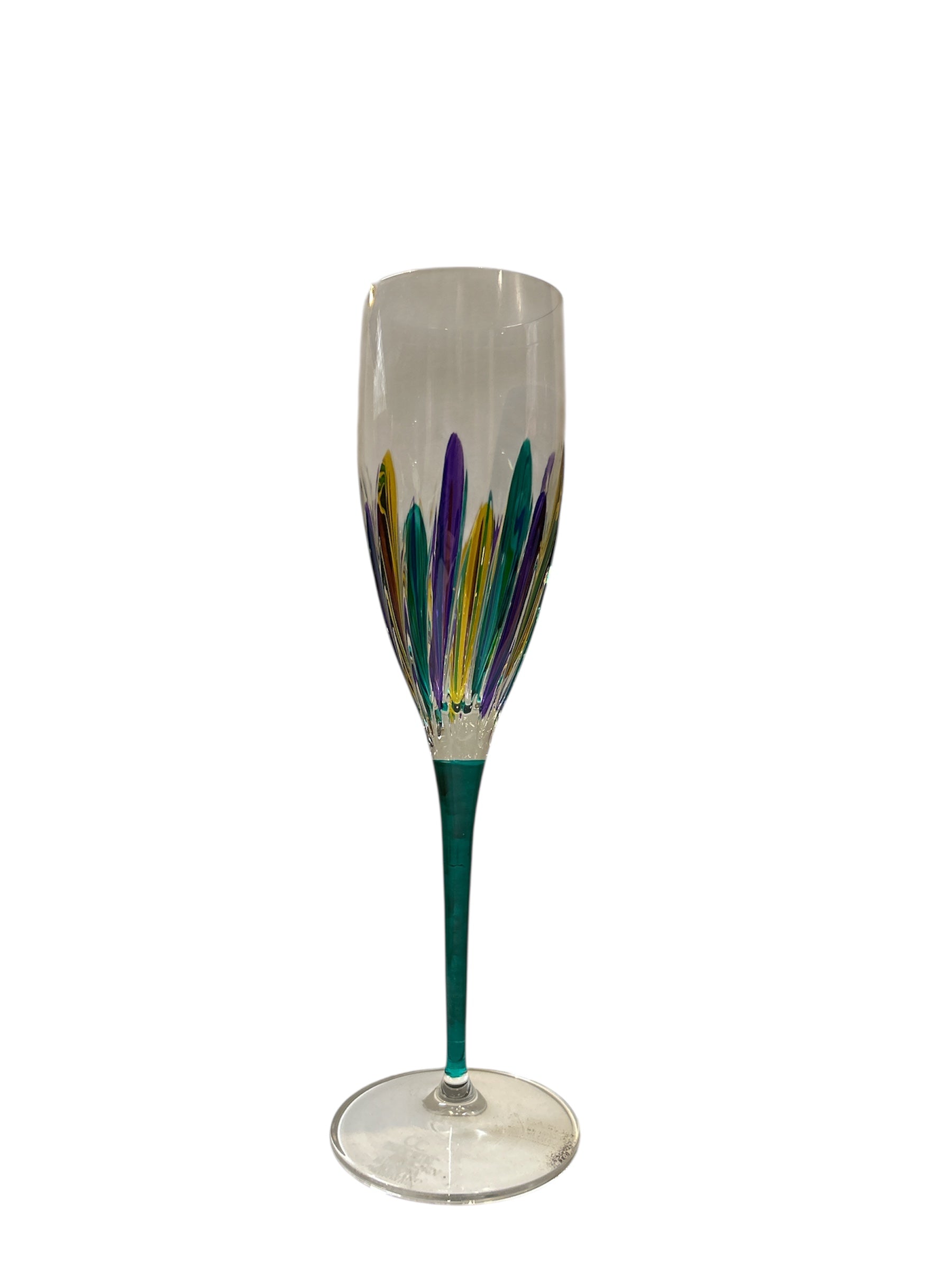 Mardi Gras Champagne Flute Glass