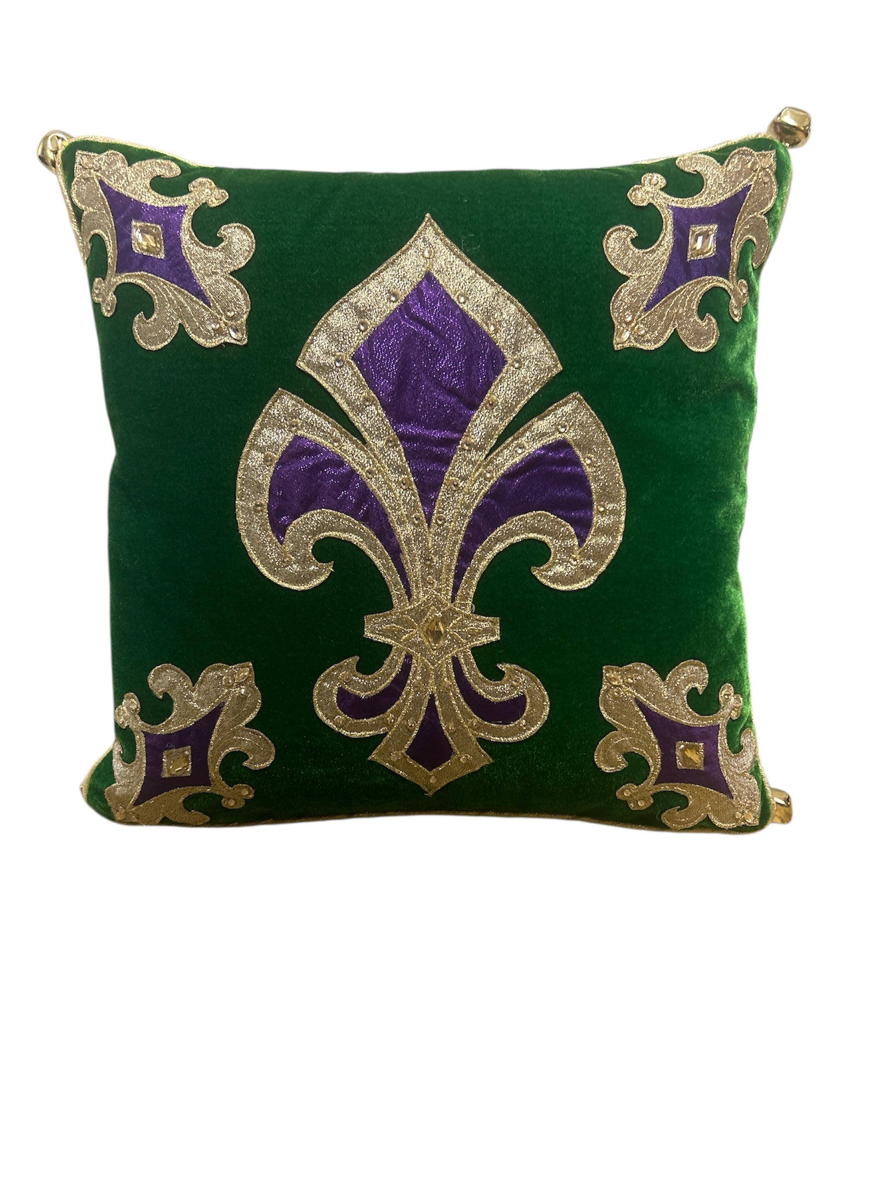 Mardi Gras Fleur de Lis Velvet Pillow