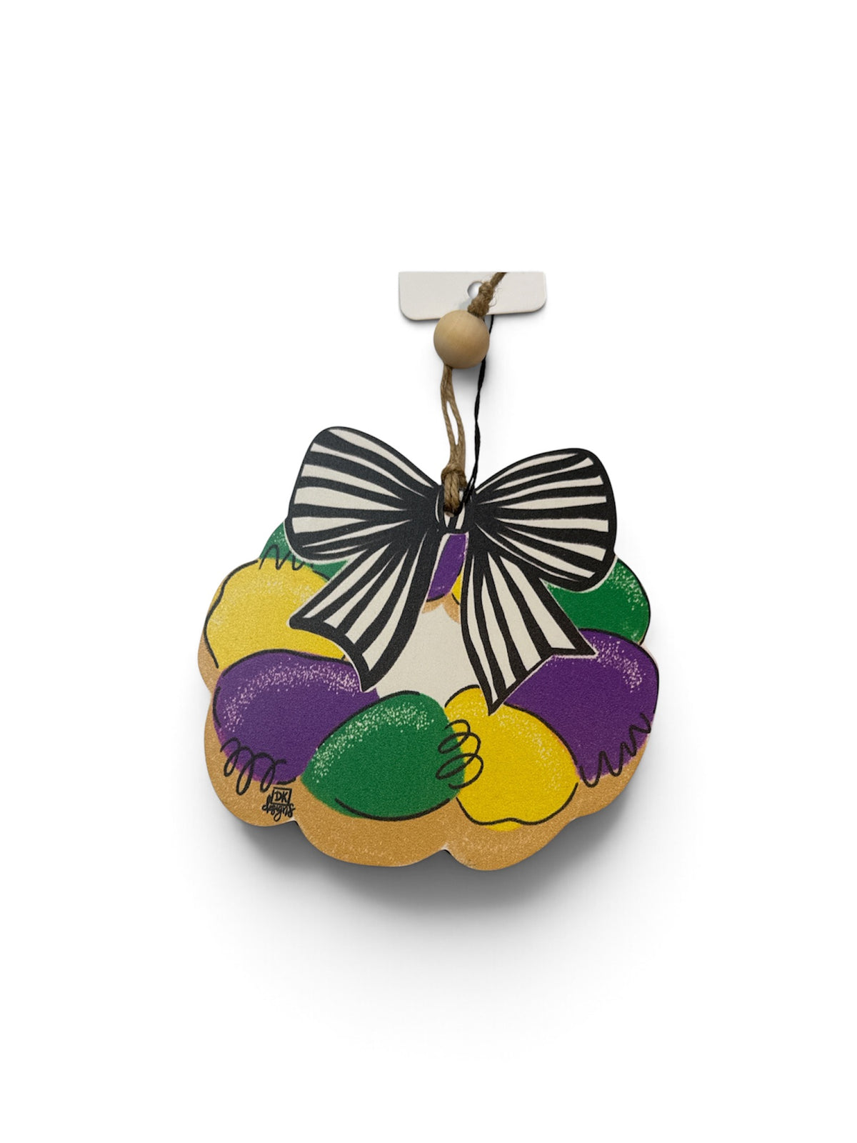 Wood King Cake Ornament