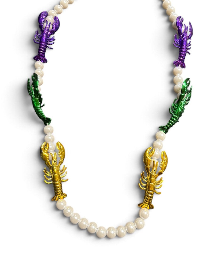 40" White Pearl PGG Crawfish Bead