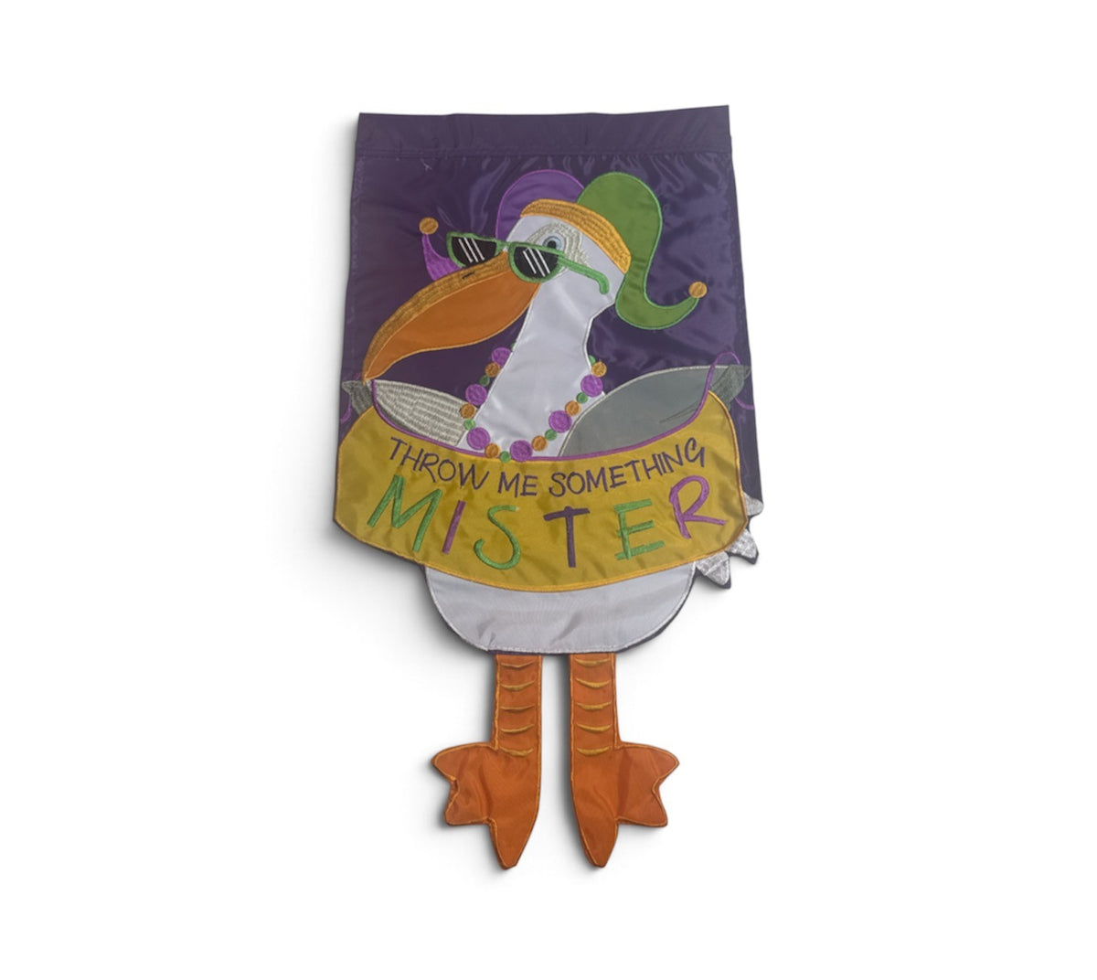 13" x 18" Crazy Leg Pelican With Beads Flag