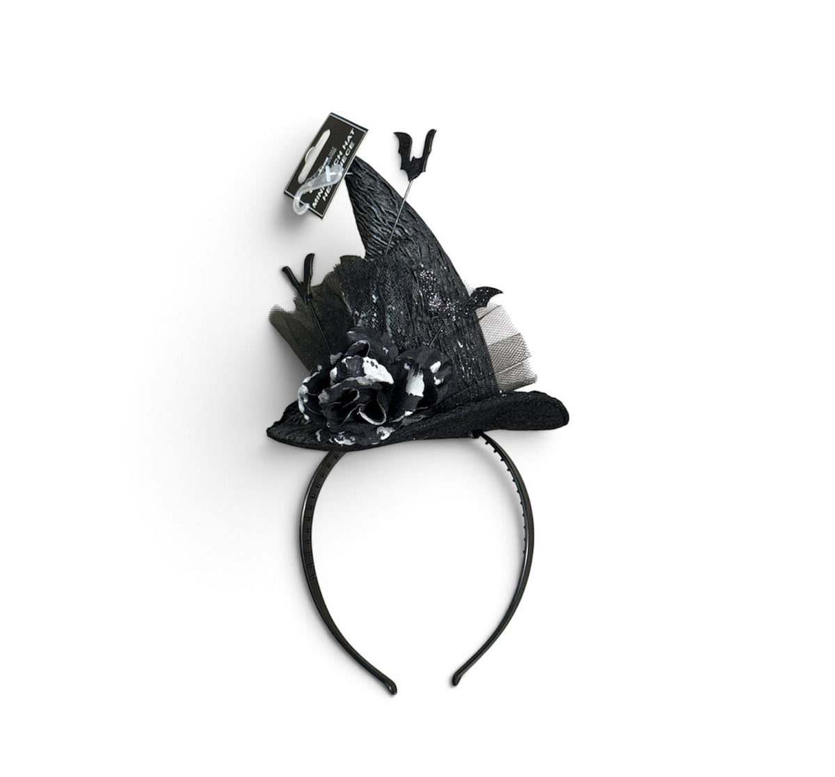 Mini Witch Hat W/ Glitter Bats Rose