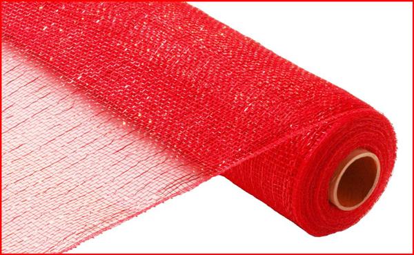 21" x 10yd Red Metallic Mesh
