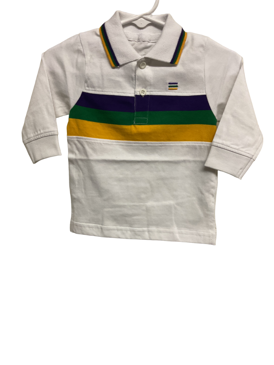 White Chest Stripe Toddler Long Sleeve