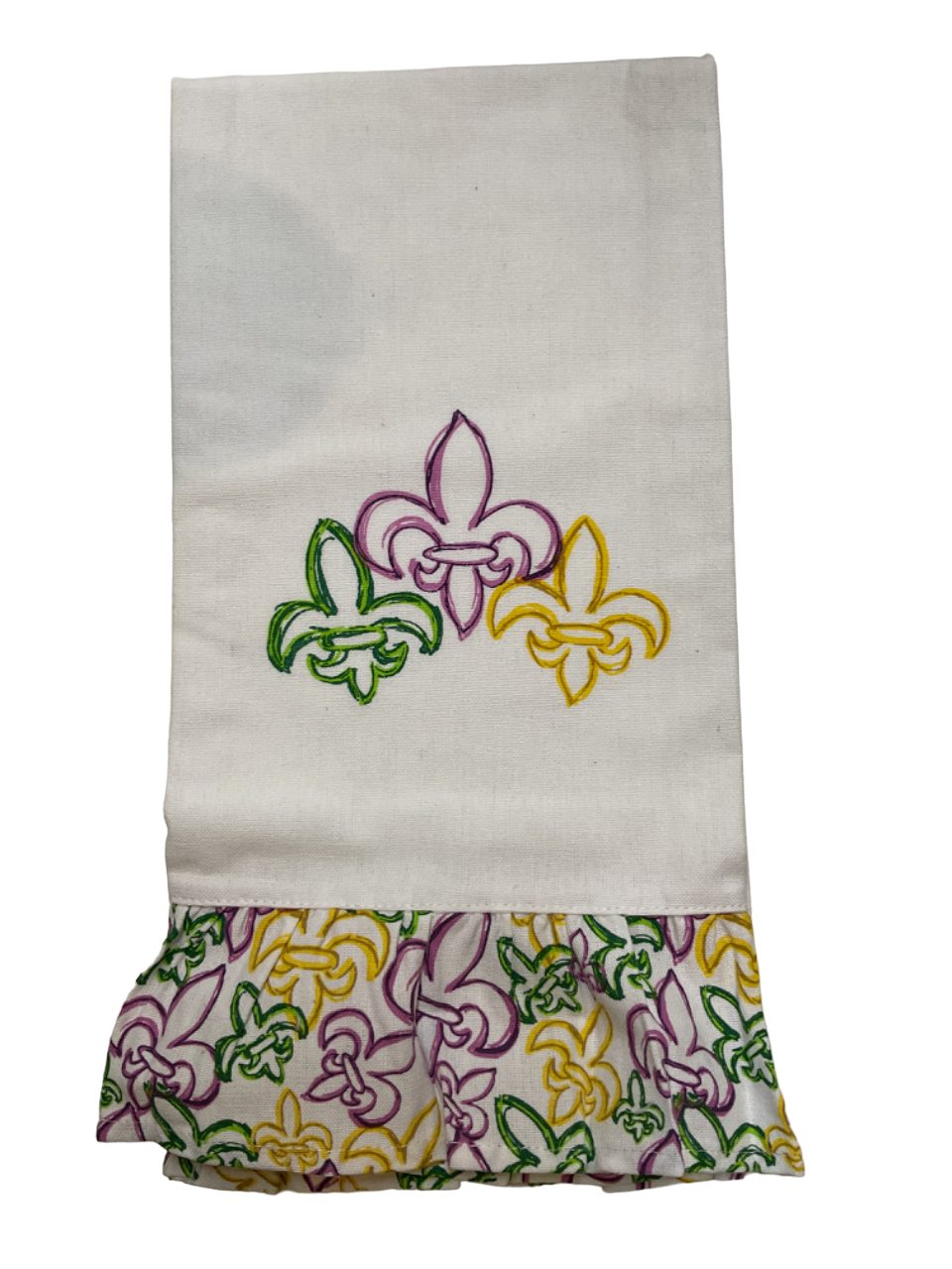 St. Charles Tri-Fleur Ruffle Hand Towel