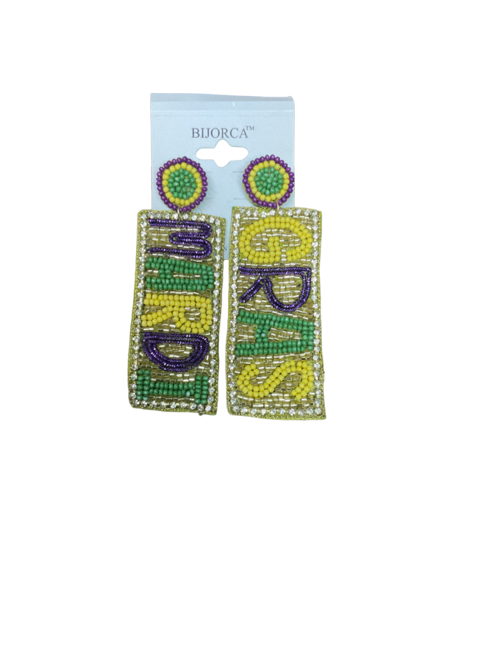 Mardi Gras Beaded Earrings