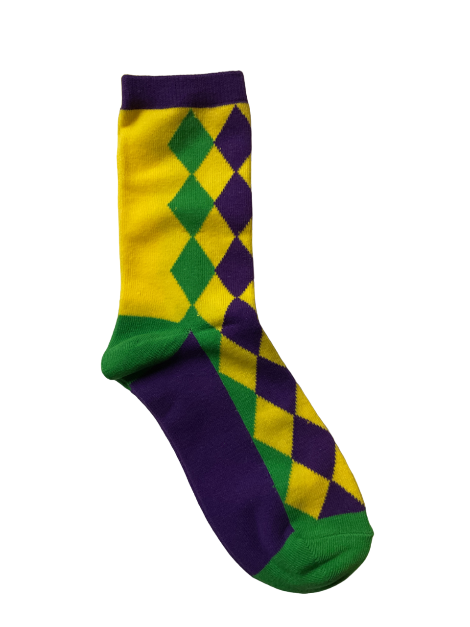 Purple, Green and Gold Diamond Socks