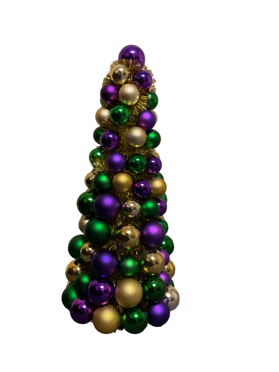 16" Purple, Green and Gold Ball Tree Tower