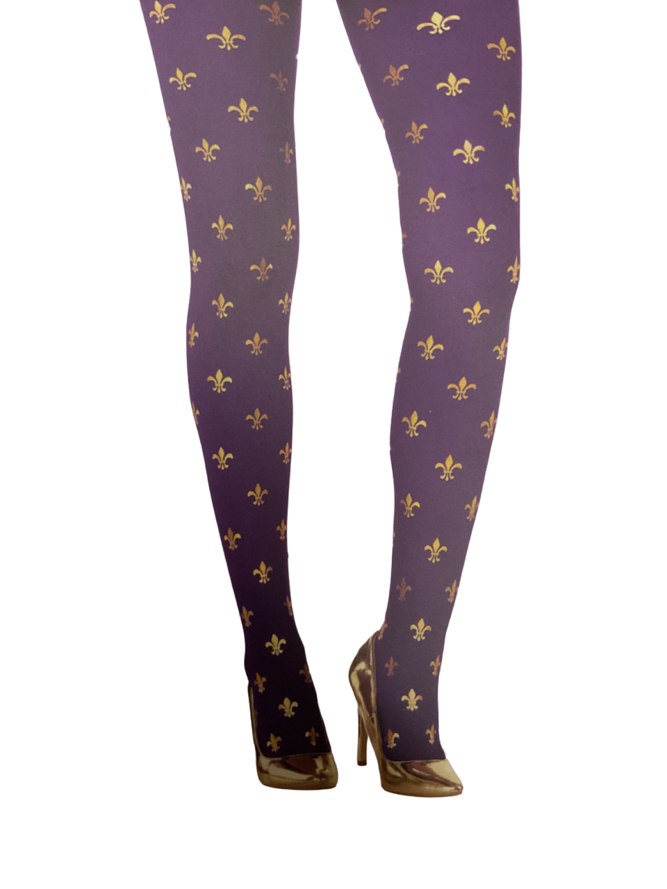 Plus Size Purple Tights w/Gold FDL