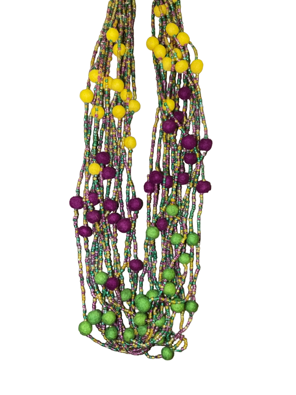 33" Glass Bead W/ Little Pom Poms