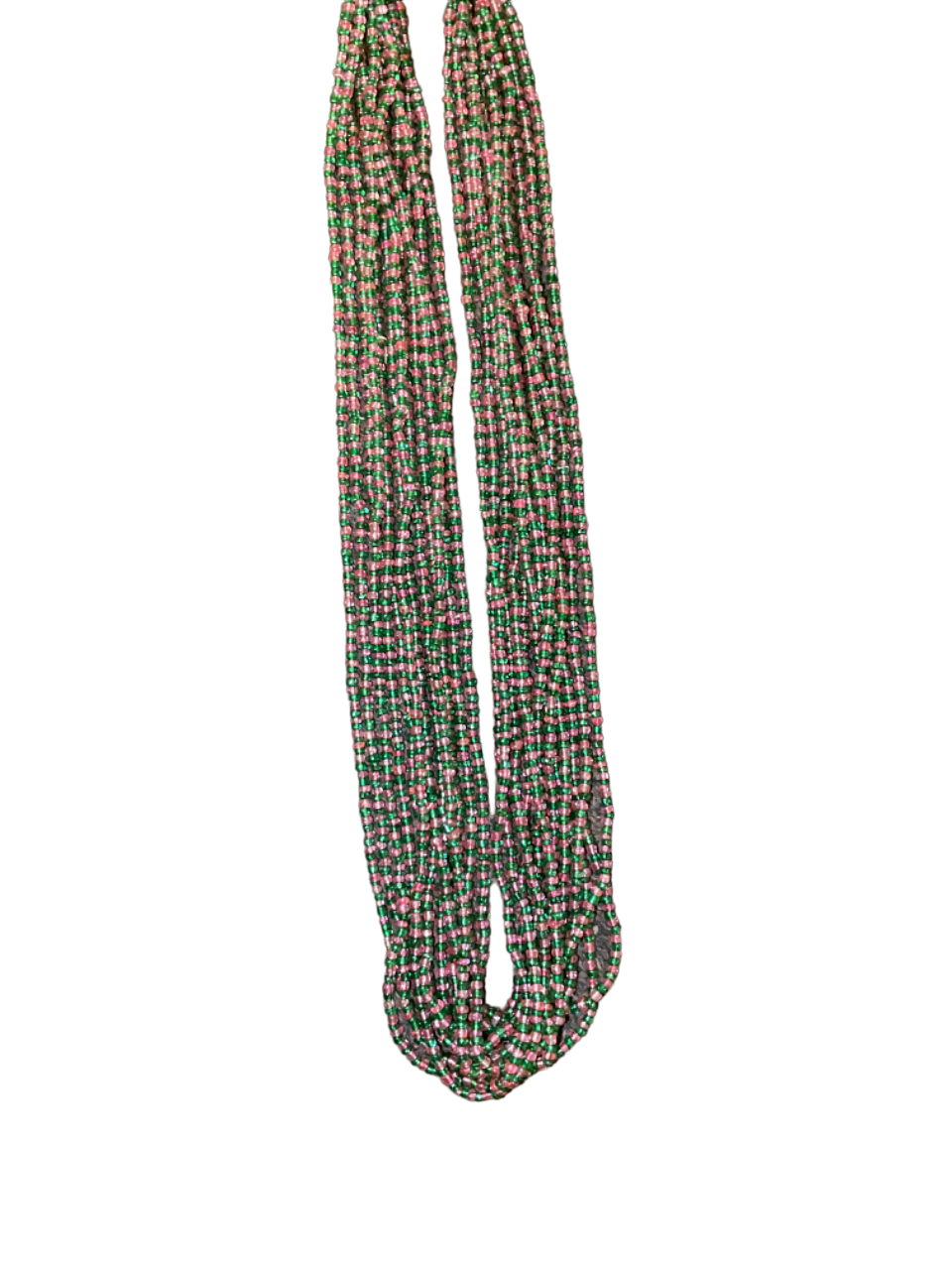 33" Pink & Green Glass Bead