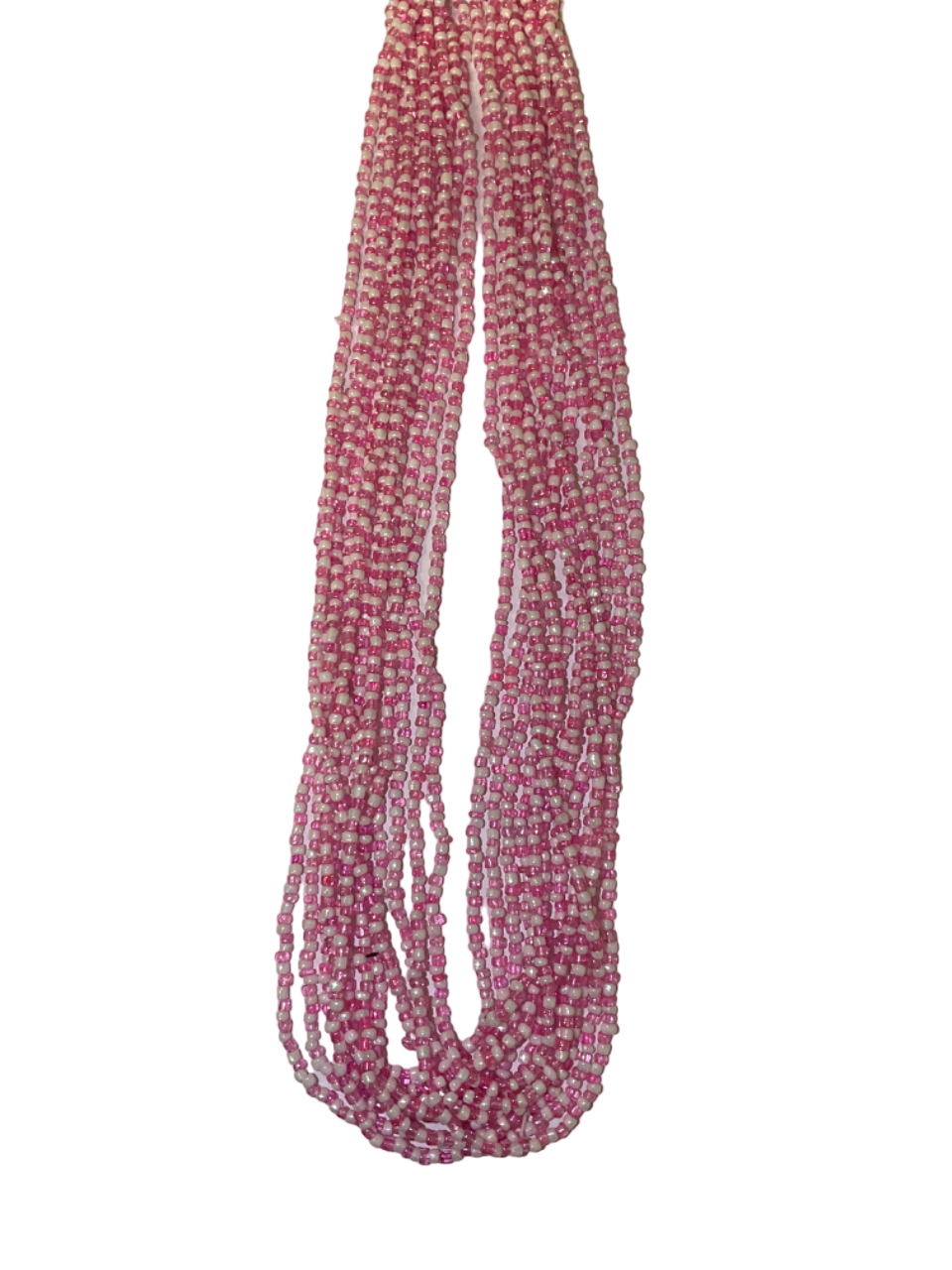 33" Pink & White Glass Bead
