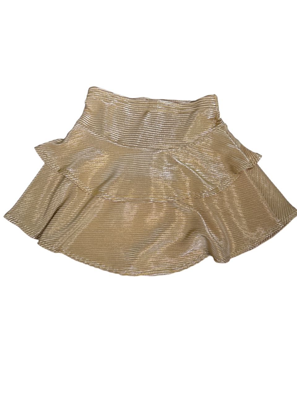 Gold Metallic Ruffle Skort
