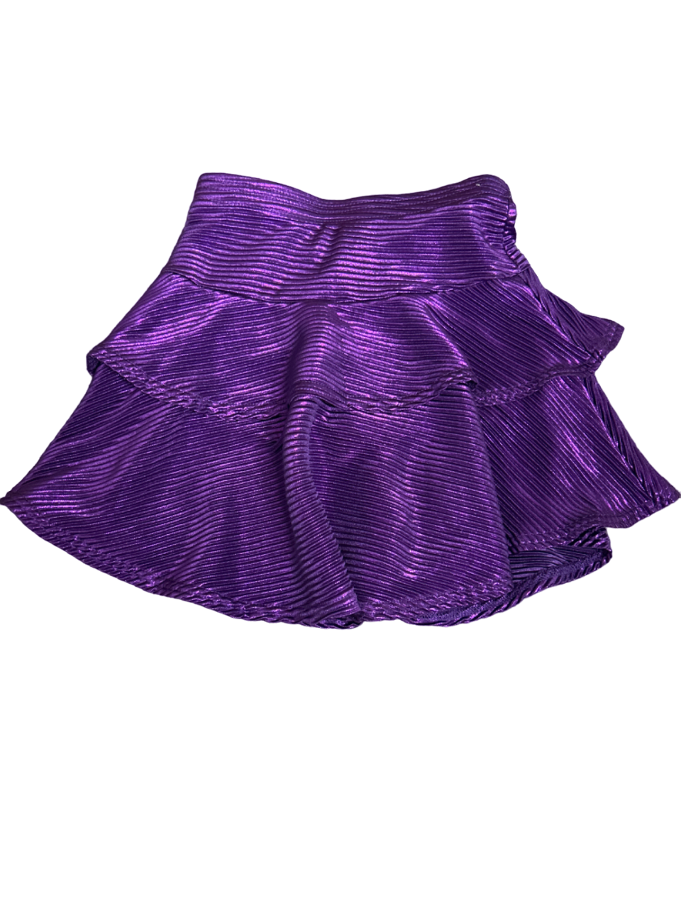 Purple Metallic Ruffle Skort