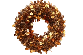 19" Pumpkin Tinsel Wreath