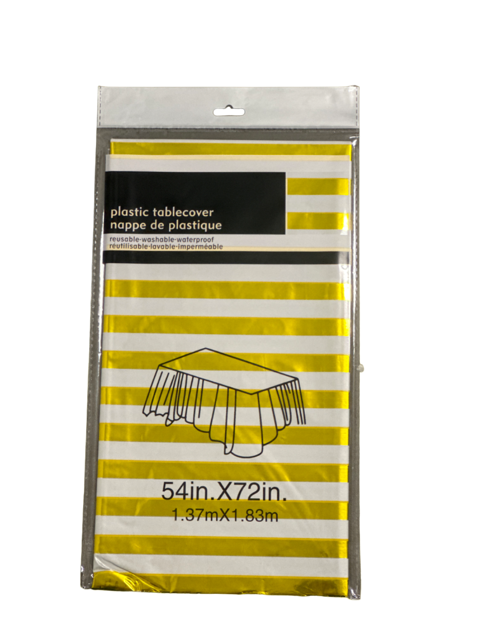 Gold and White Stripped Table Cover